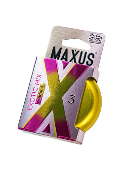 Презервативы MAXUS в металлическом кейсе, EXOTIC MIX ароматизированные (3шт.)