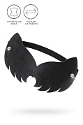 Маска Pecado BDSM кошка, с ушками кошки, закрытая, натуральная кожа, чёрная