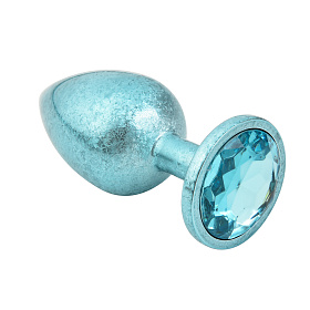 Анальная втулка классическая голубой лёд с голубым кристаллом (S)