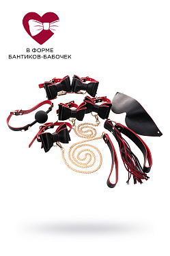 Бондажный набор Theatre Bow-tie, PU-кожа, черный