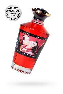 Масло для массажа Shunga Blazing Cherry, разогревающее, 100 мл.