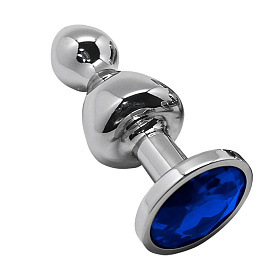 Анальная втулка Wooomy Lollypop c синим кристаллом (L)