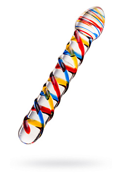 Фаллоимитатор Sexus Glass (стекло), разноцветный, 19.5 см.