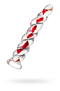 Фаллоимитатор Sexus Glass (стекло), спираль, красный, 18 см.