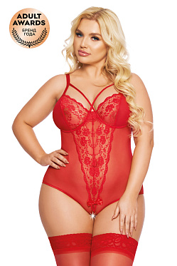 Боди SoftLine Collection, Amanda, красное (XL)