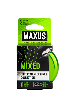 Презервативы MAXUS в металлическом кейсе, MIXED ассорти (3шт.)