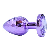 Анальная втулка текстурная фиолетовая с фиолетовым стразом (S) Анальная втулка текстурная фиолетовая с фиолетовым стразом (S)