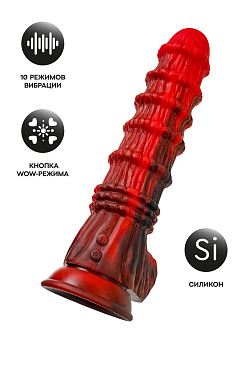 Вибратор Monster Tops, красно-черный, 27 см.