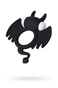 Виброкольцо с хвостиком COCKY DEVIL (черное)