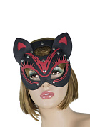 Маска Кошечка, черно-красная
