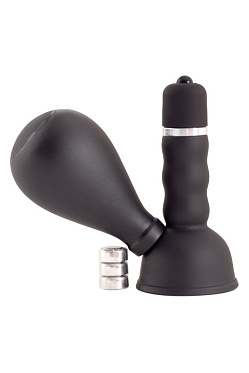 Вибратор на сосок с грушей черный