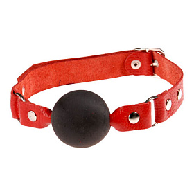 Кляп, ремешок из красной кожи