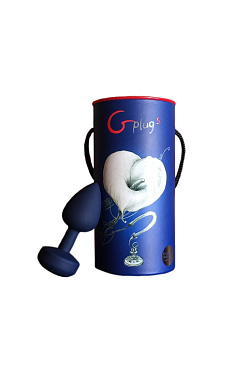 Маленькая дизайнерская анальная пробка с вибрацией Fun Toys Gplug синяя