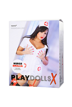 Кукла надувная Dolls-X, Nurse Emilia, реалистичная голова, с двумя отверстиями (медсестра)