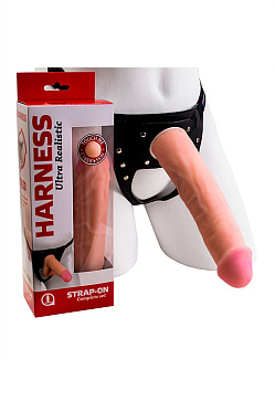 Страпон на креплении LoveToy с поясом Harness, 21 см.