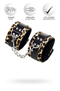 Наручники Anonymo #0102, PU кожа, леопардовые