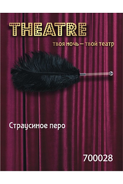 Перо Theatre страусиное черное, 40 см