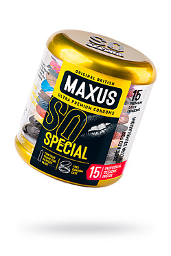 Презервативы MAXUS в большом металлическом кейсе, SPECIAL точечно-ребристые (15шт.)