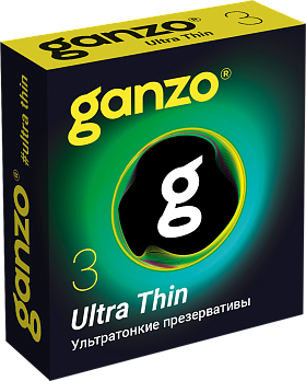 Презервативы Ganzo Ultra Thin BLACK EDITION ультратонкие (3шт.)