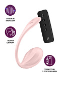 Виброяйцо Satisfyer Ribbed Petal Connect App с пультом ДУ, розовое