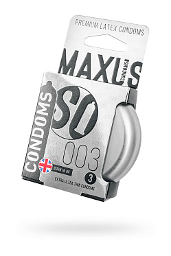 Презервативы MAXUS в металлическом кейсе, EXTRA ULTRA THIN экстратонкие (3шт.)