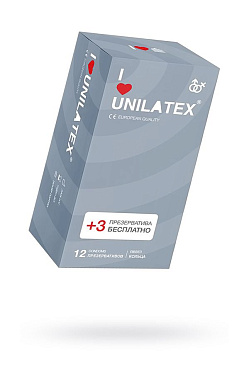 Презервативы Unilatex Ribbed ребристые (12+3шт.)